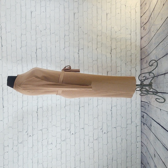 New Look Size 12 Mock Neck Ribbed Long Sleeve Dress with Front Split - Picture 3 of 11